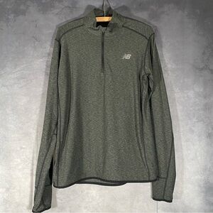 New‎ Balance Men’s M 1/4 Zip Pullover Athletic Long Sleeve Gray Sweatshirt